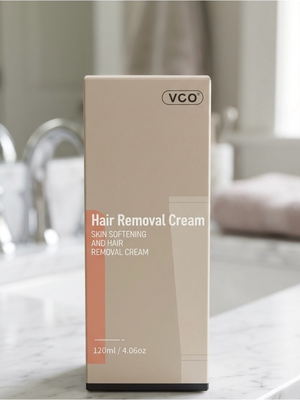 CO Hair Removal Cream in Beige and Orange Accents